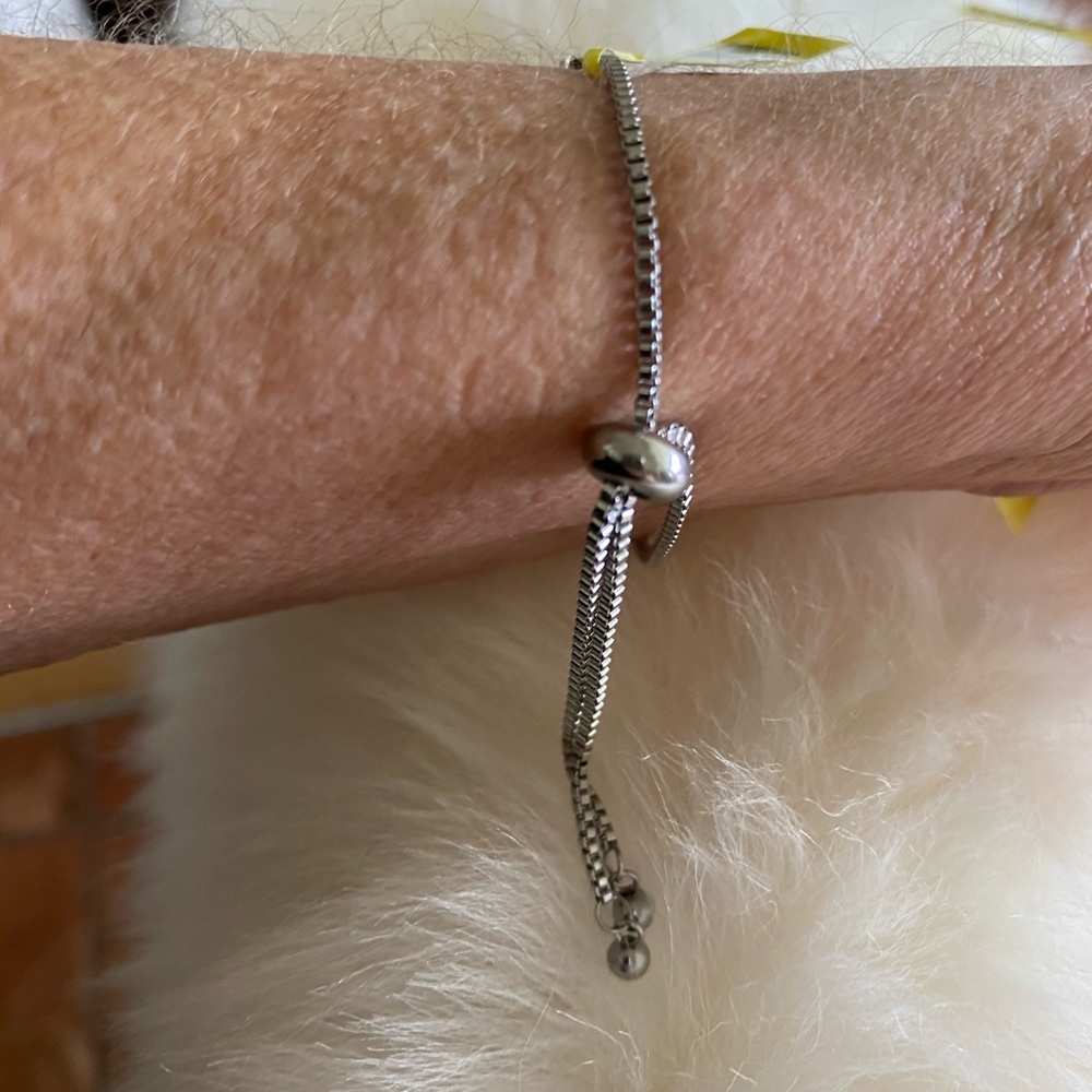 Gem Stones 925 Sterling Silver Bolo Bracelet. - Picture 2 of 6